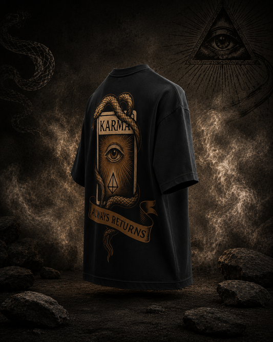 Karma Returns Oversized Black Edition Tee | Mens Tshirt