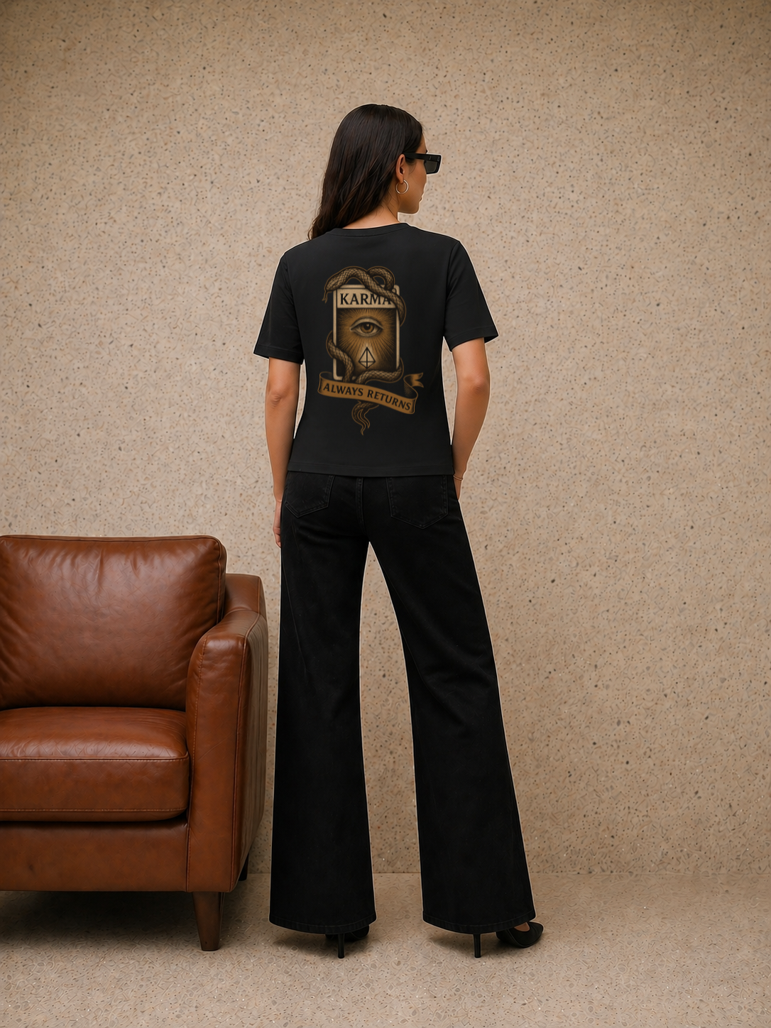 Karma Returns Oversized Black Edition Tee | Womens Tshirt