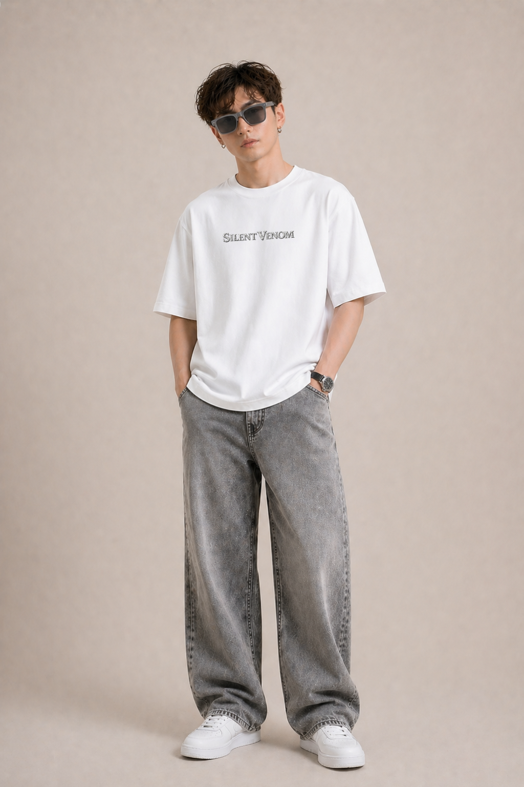 Silent Venom Oversized White Edition Tee | Mens Tshirt