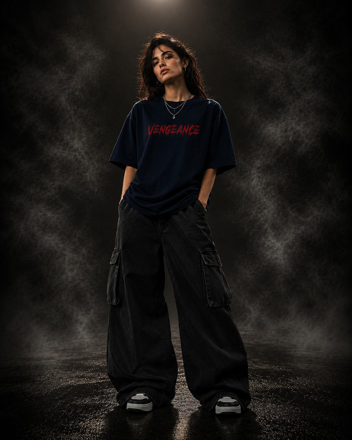 Vengeance Oversized Midnight Blue Edition Tee | Womens Tshirt