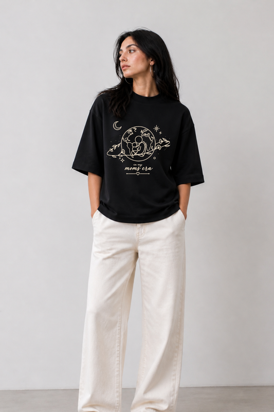 Mom's Era Oversized Black Mom's Edition Tee