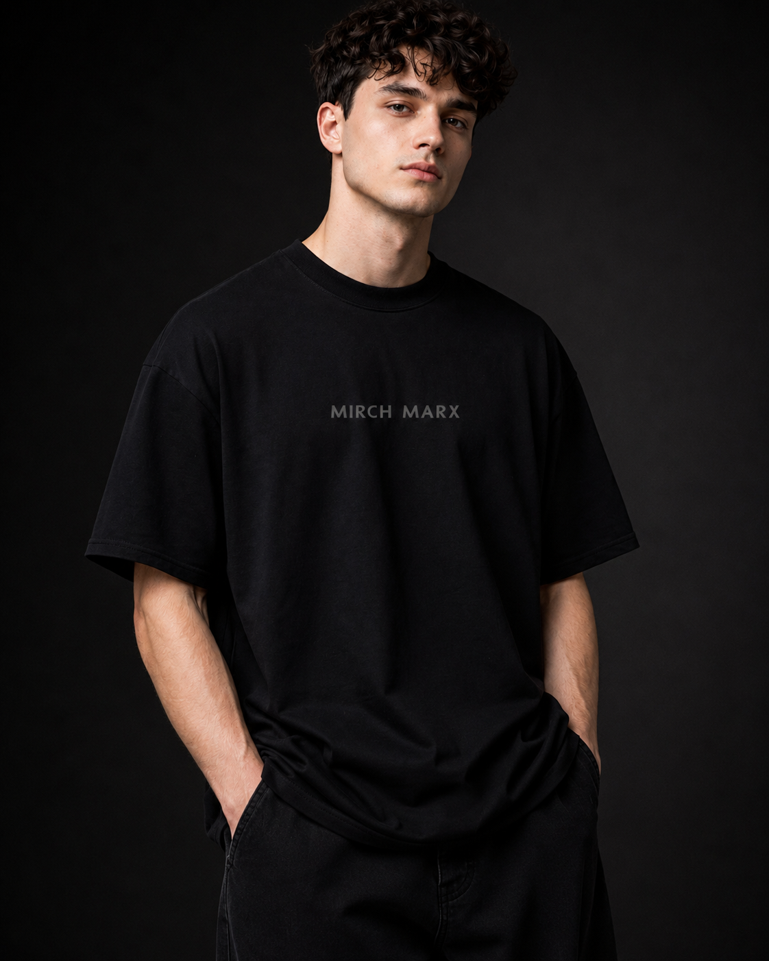 Brave Myths - Blue Stag Oversized Black Edition Tee | Mens Tshirt