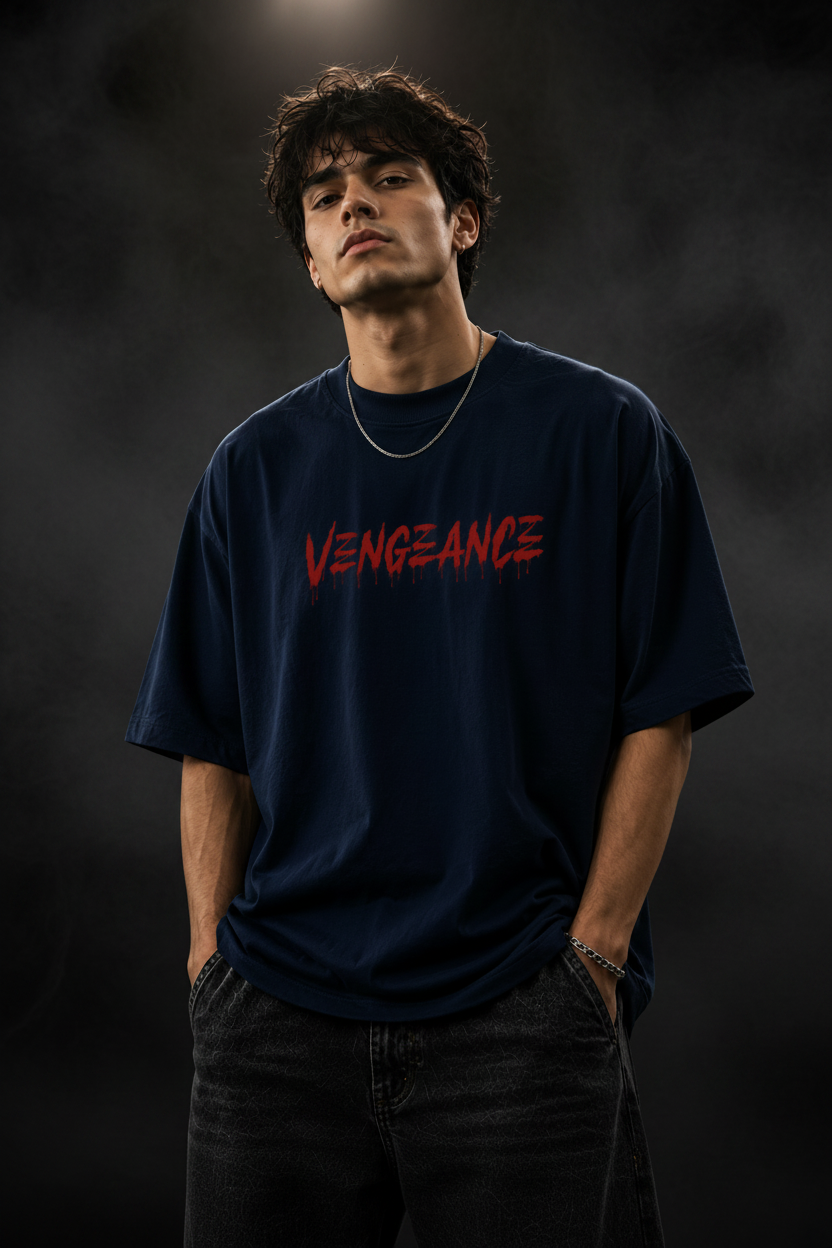 Vengeance Oversized Midnight Blue Edition Tee | Mens Tshirt