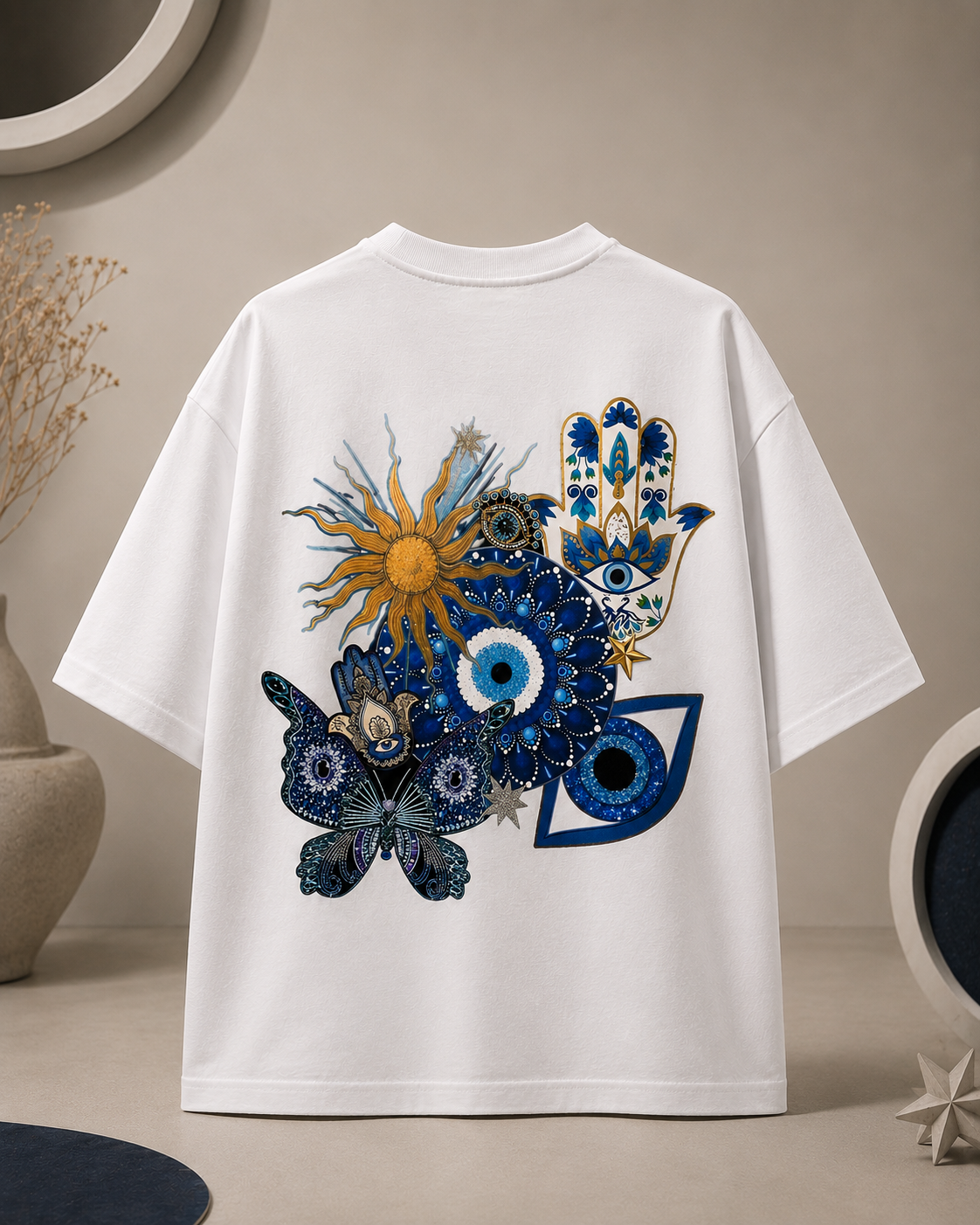 Nazar is Real Oversized White Edition Tee | Mens Tshirt