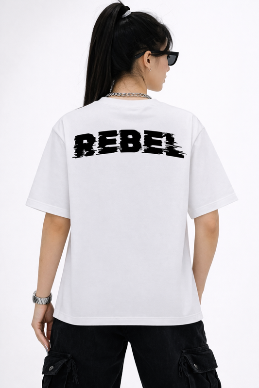 Rebel Oversized White Edition Tee | Womens Tshirt