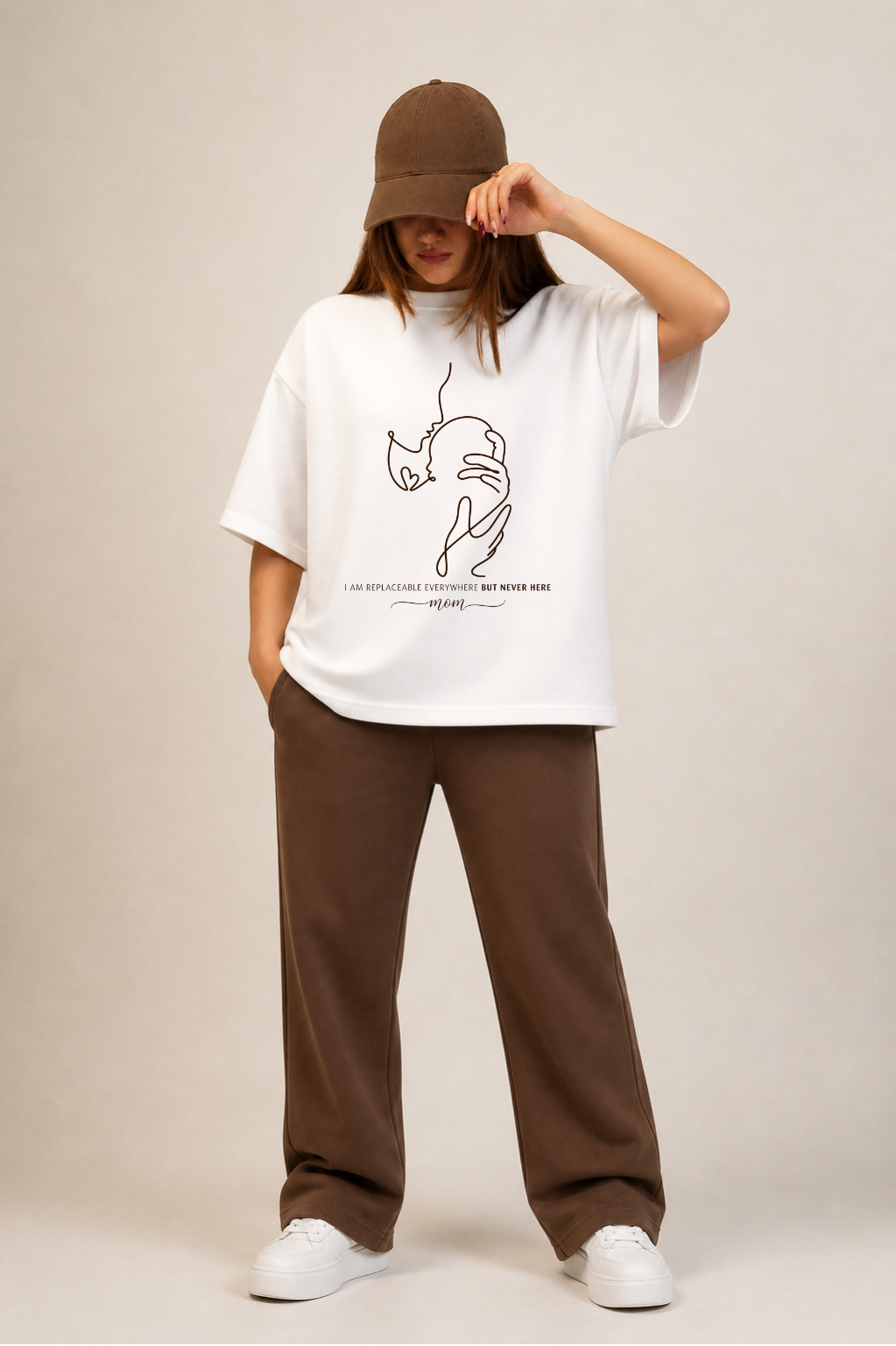 Irreplaceble - Oversized White MOM'S Edition Tee