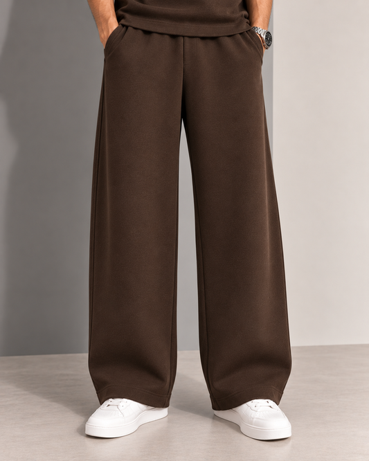 Earth Tone Men Wide-Leg Trackpants