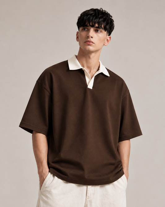Coca Luxe Polo Drop Shoulder Fit T-shirt