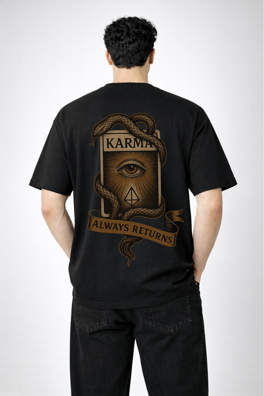 Karma Returns Oversized Black Edition Tee | Mens Tshirt
