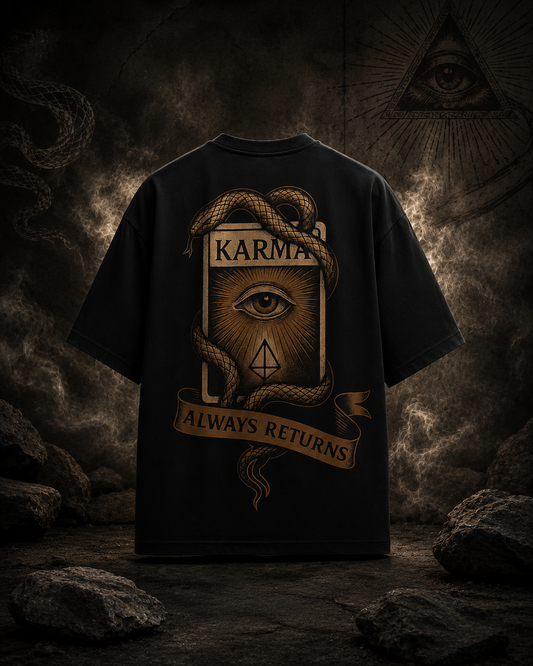 Karma Returns Oversized Black Edition Tee | Mens Tshirt