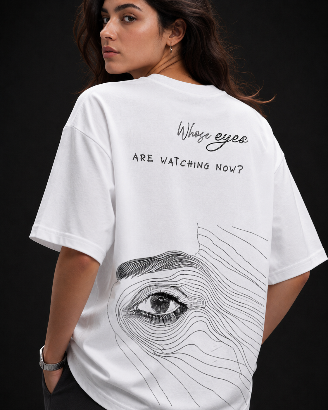 Who's Watching - Oversized White Edition Tee | Womens Tshirt