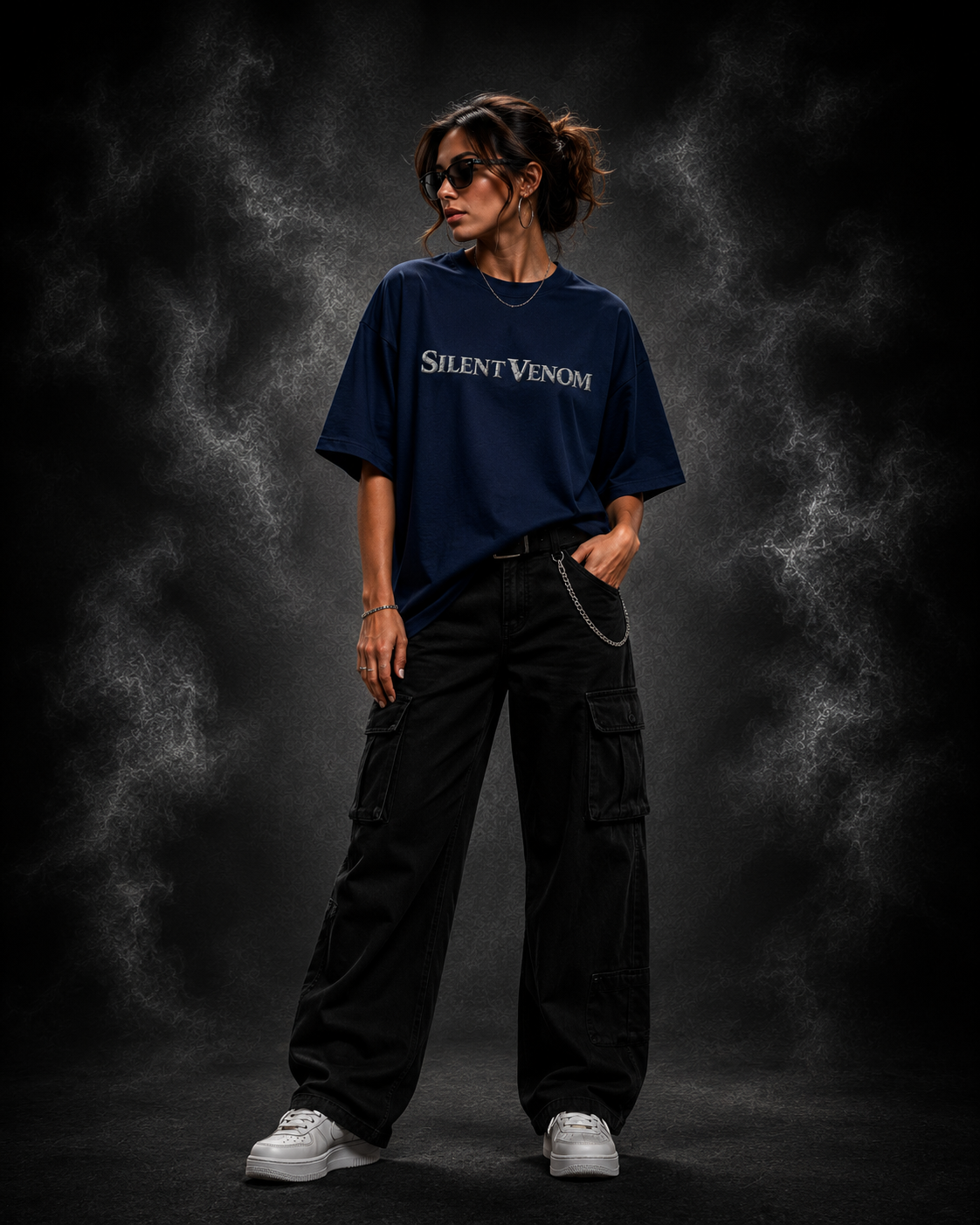 Silent Venom Oversized Midnight Blue Edition Tee | Womens Tshirt