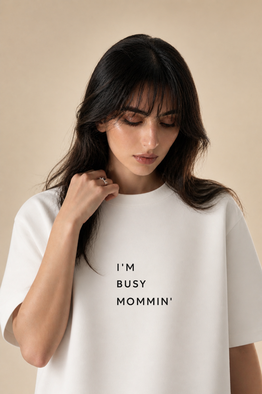 MOMMIN Oversized White Mom's Edition Tee