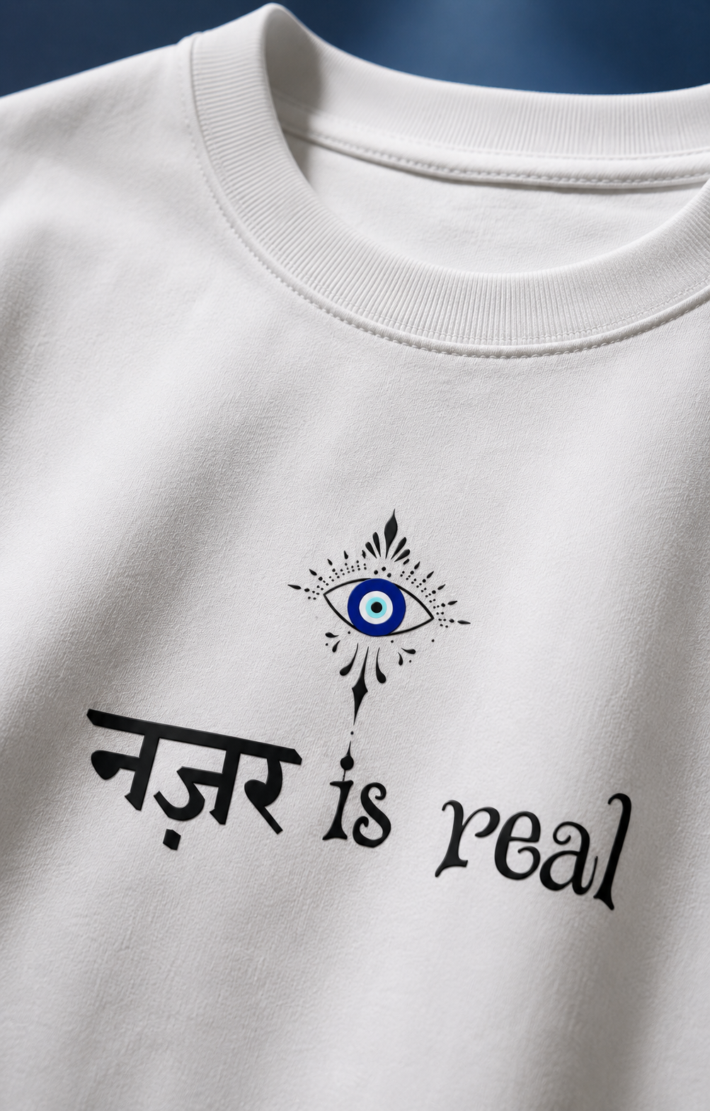 Nazar is Real Oversized White Edition Tee | Mens Tshirt