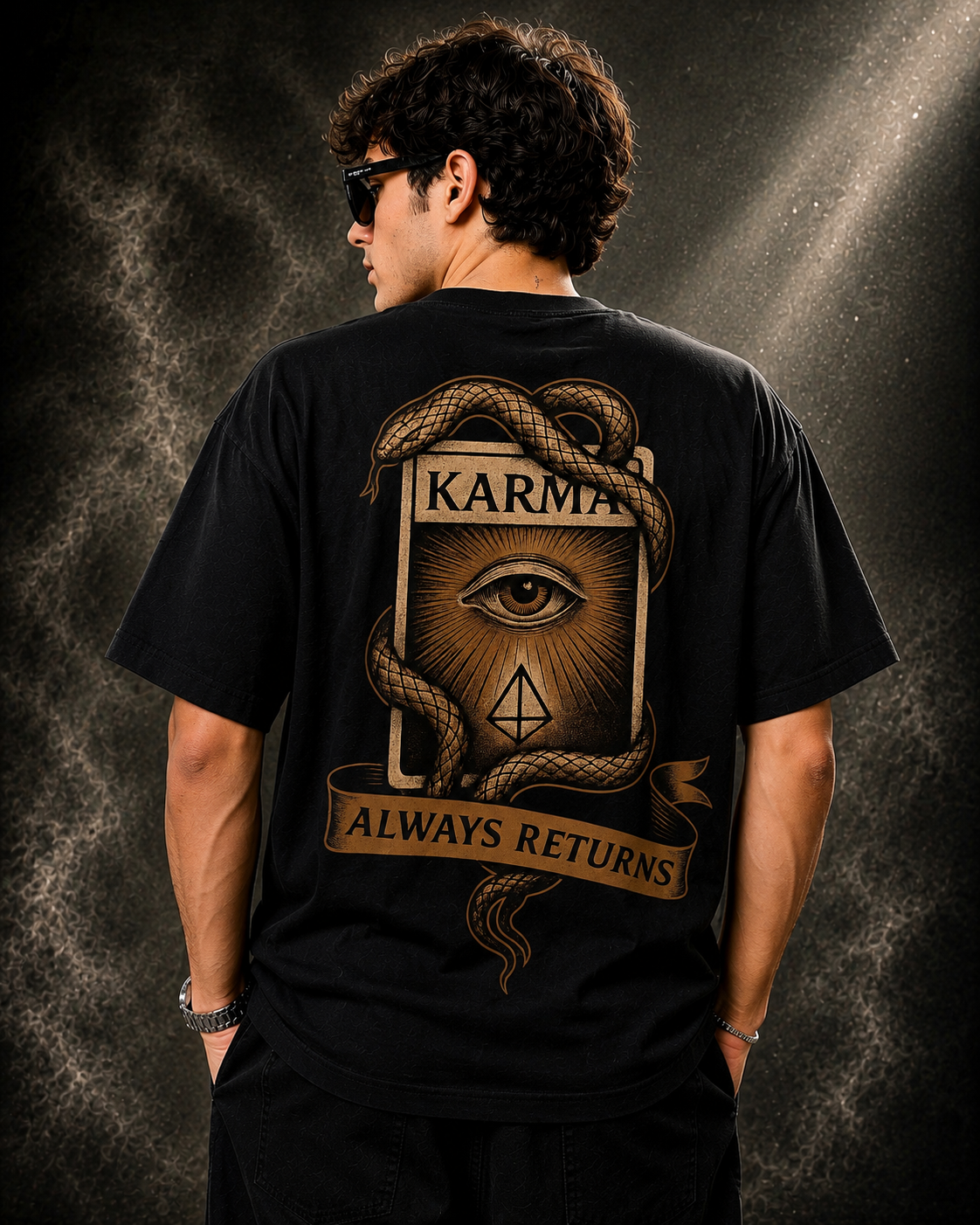 Karma Returns Oversized Black Edition Tee | Mens Tshirt