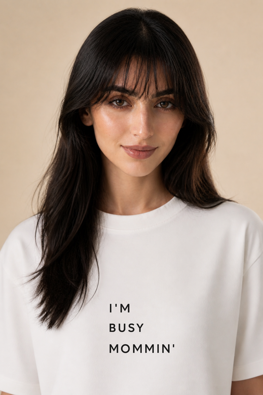 MOMMIN Oversized White Mom's Edition Tee
