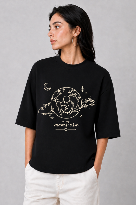 Mom's Era Oversized Black Mom's Edition Tee