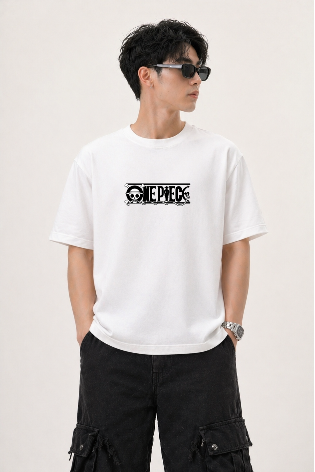 OnePiece Oversized White Edition Tee | Mens Tshirt
