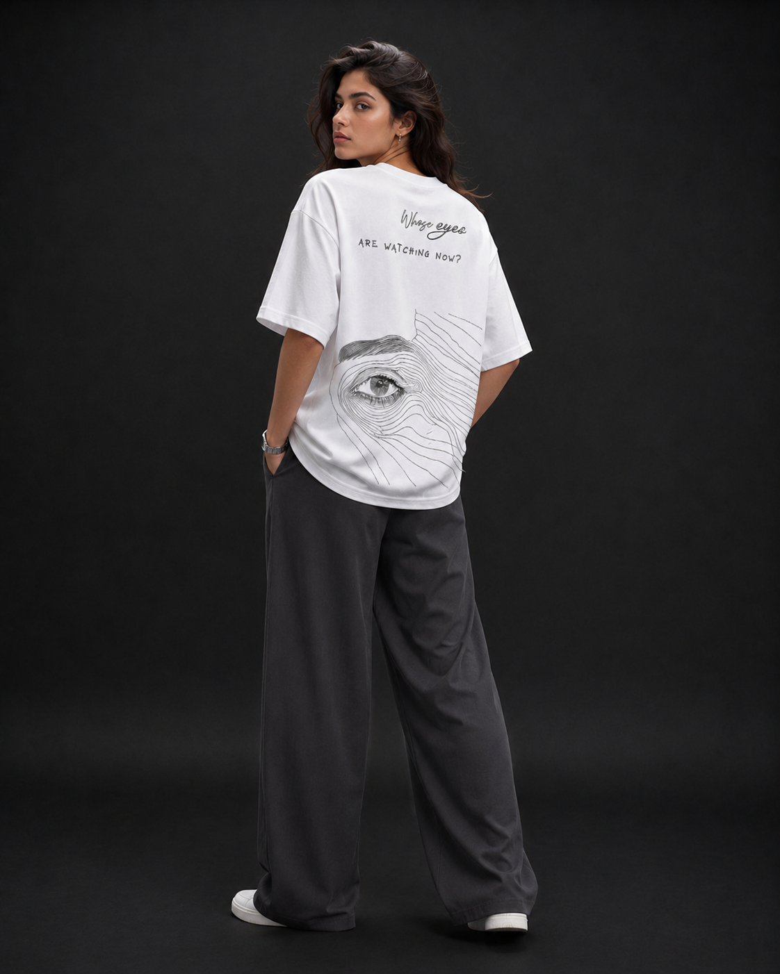 Who's Watching - Oversized White Edition Tee | Womens Tshirt