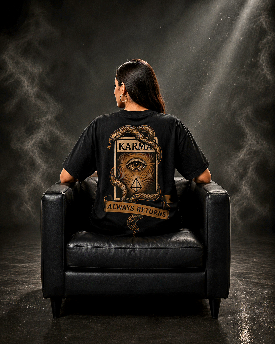 Karma Returns Oversized Black Edition Tee | Womens Tshirt