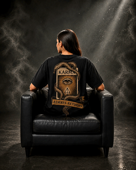 Karma Returns Oversized Black Edition Tee | Womens Tshirt