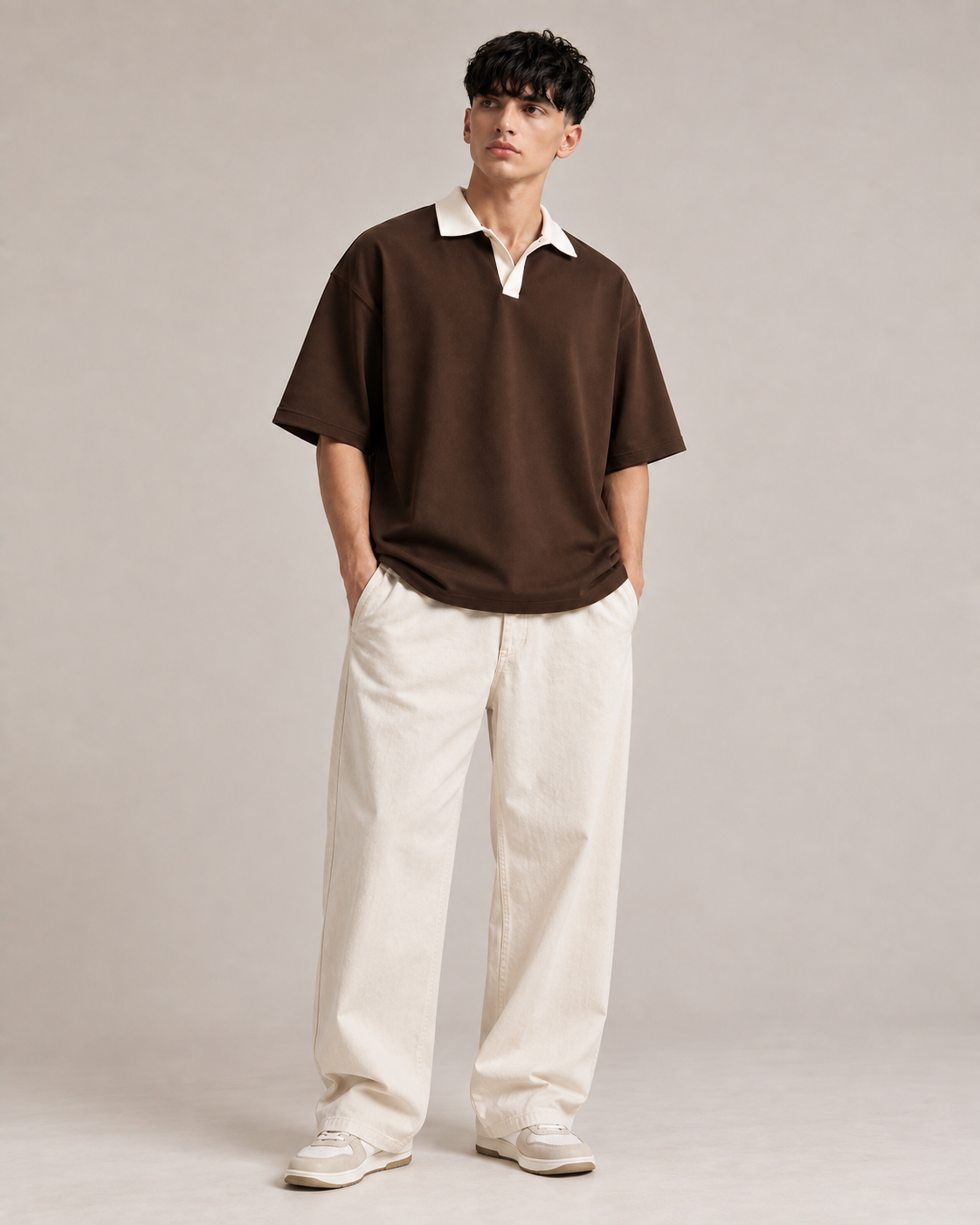 Coca Luxe Polo Drop Shoulder Fit T-shirt