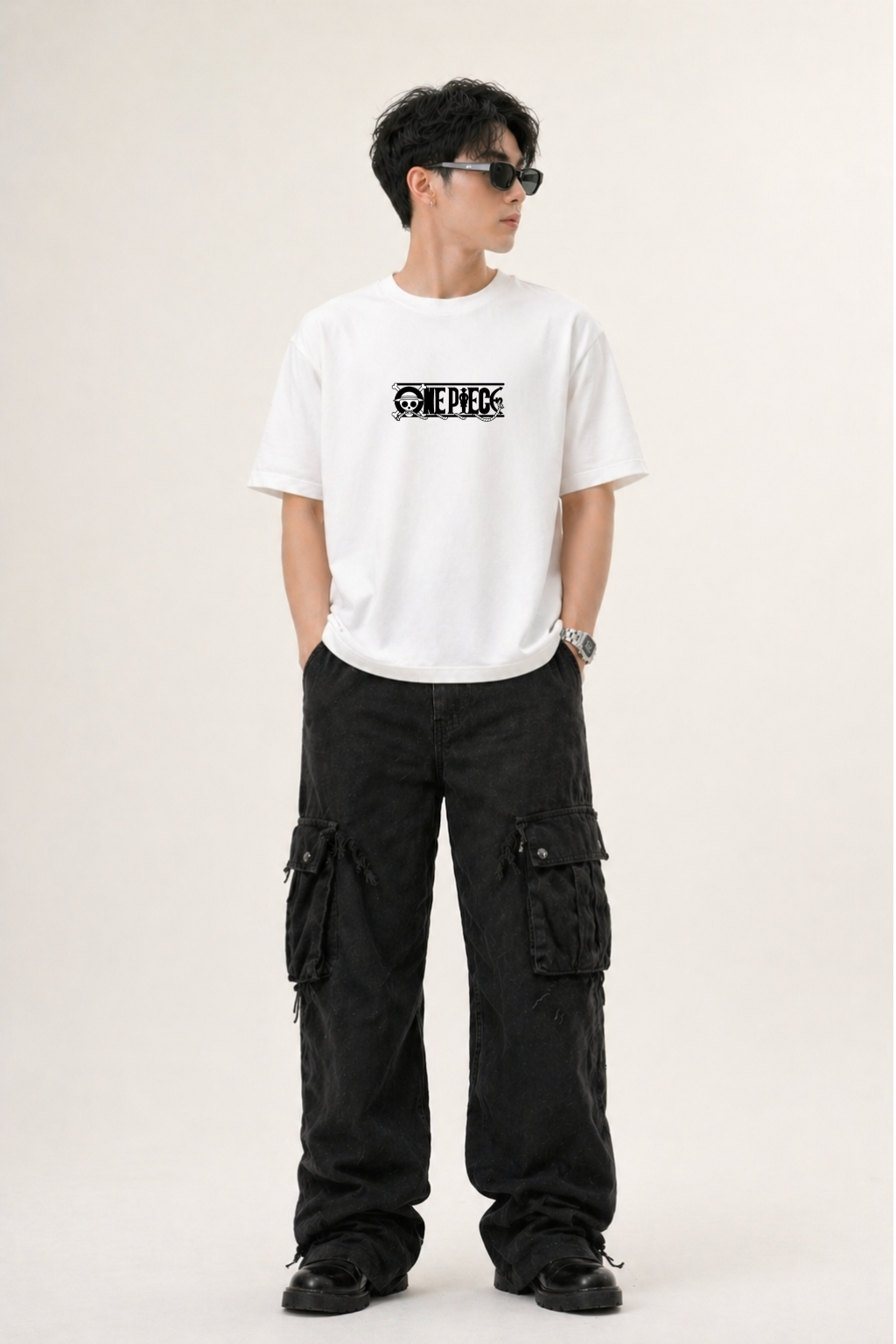 OnePiece Oversized White Edition Tee | Mens Tshirt