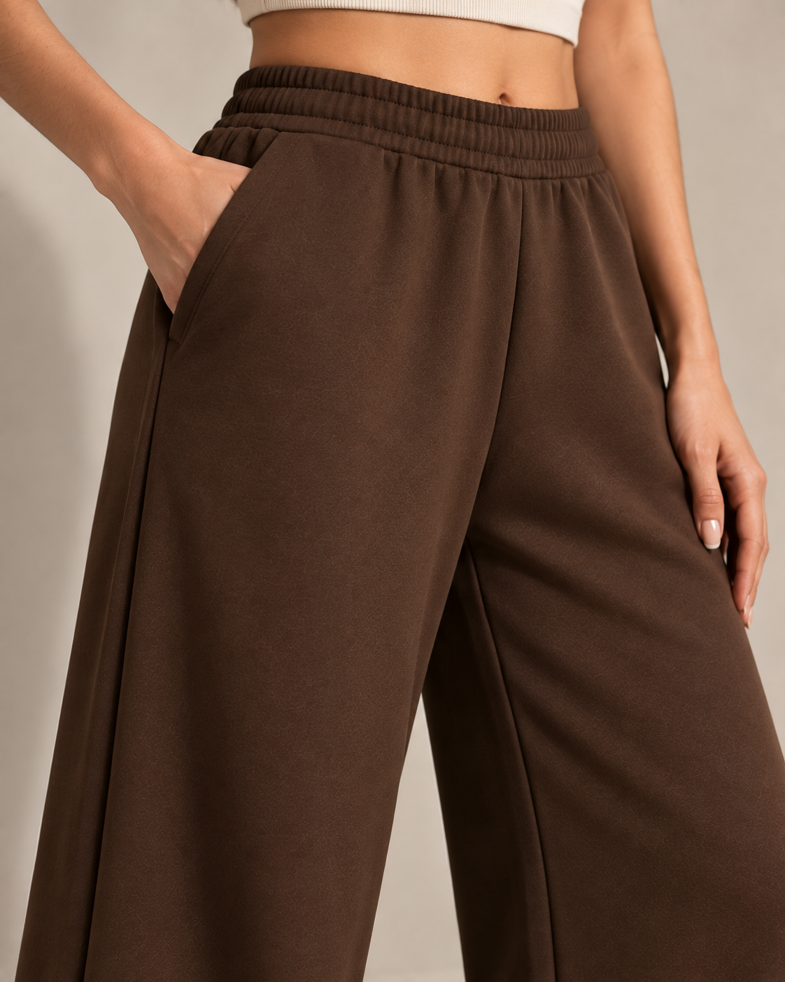 Earth Tone Womens Wide-Leg Trackpants