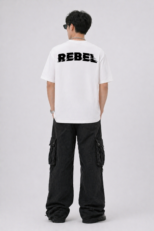 Rebel Oversized White Edition Tee | Mens Tshirt
