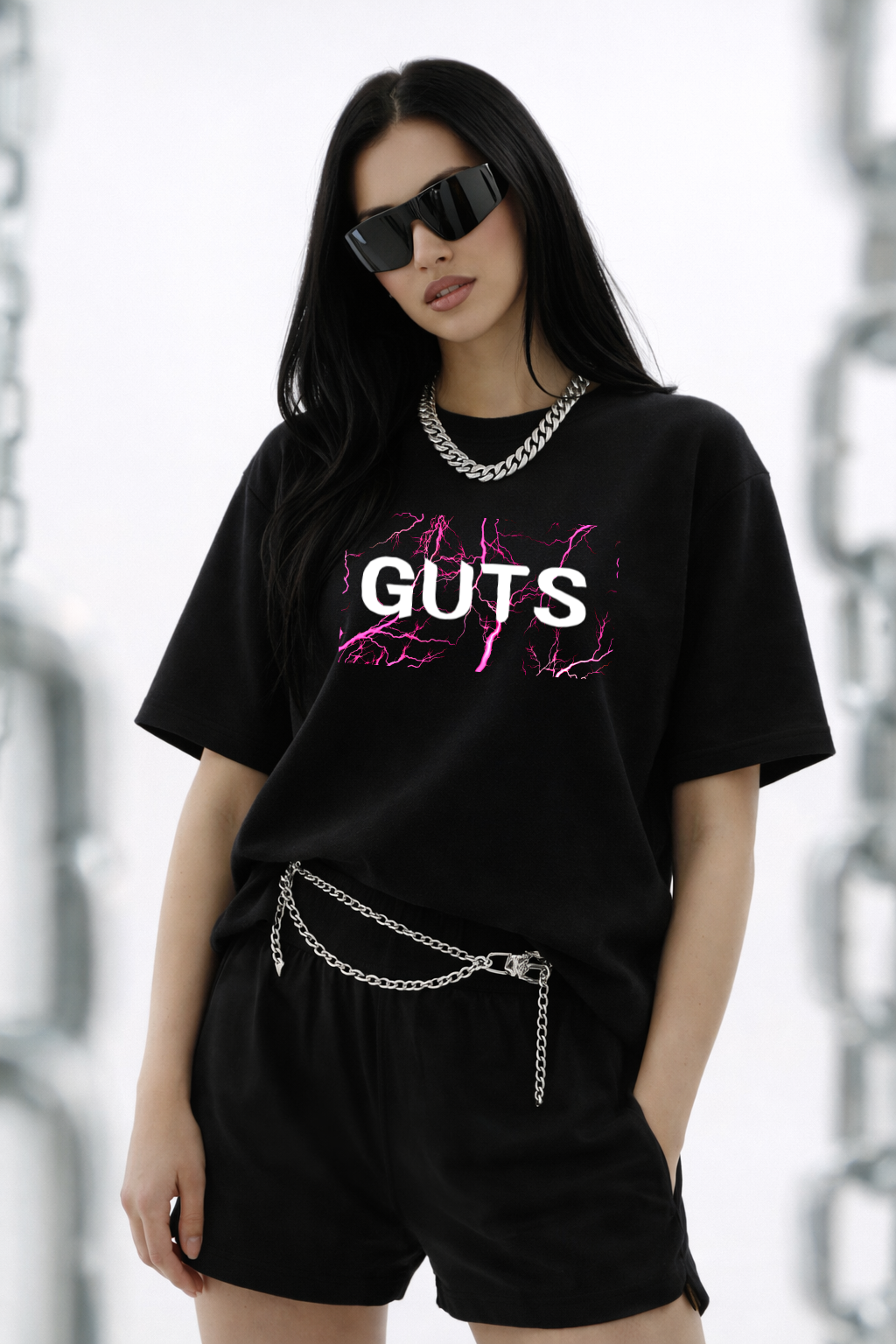 GUTS Oversized Black Edition Tee | Women Tshirt
