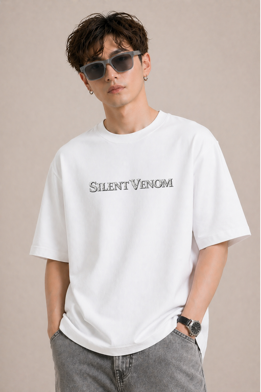Silent Venom Oversized White Edition Tee | Mens Tshirt