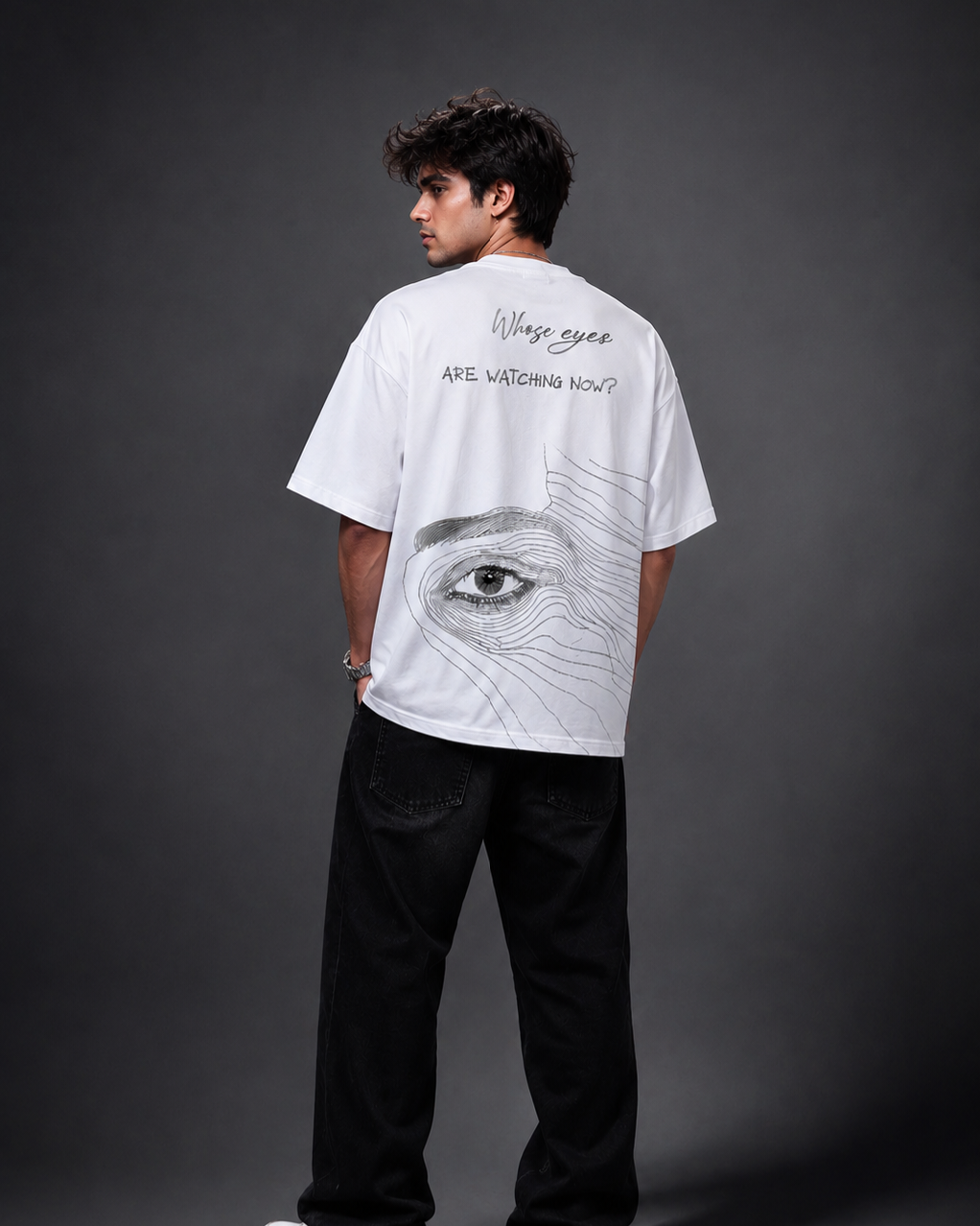 Who's Watching - Oversized White Edition Tee | Mens Tshirt