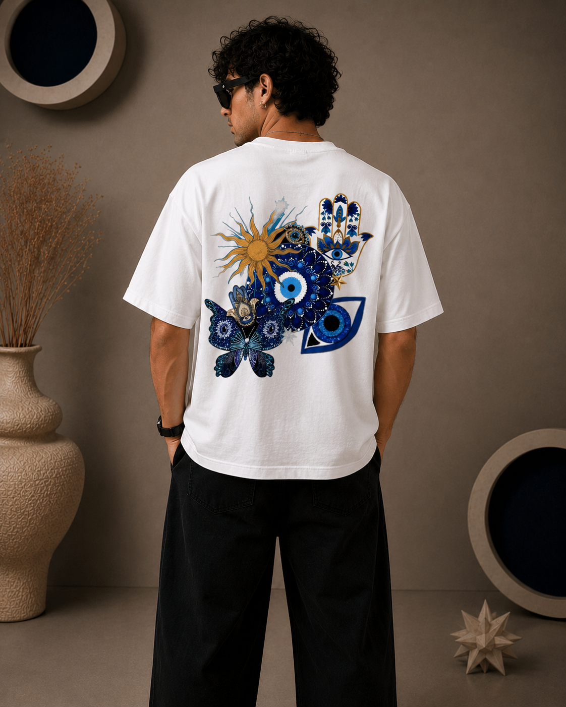 Nazar is Real Oversized White Edition Tee | Mens Tshirt