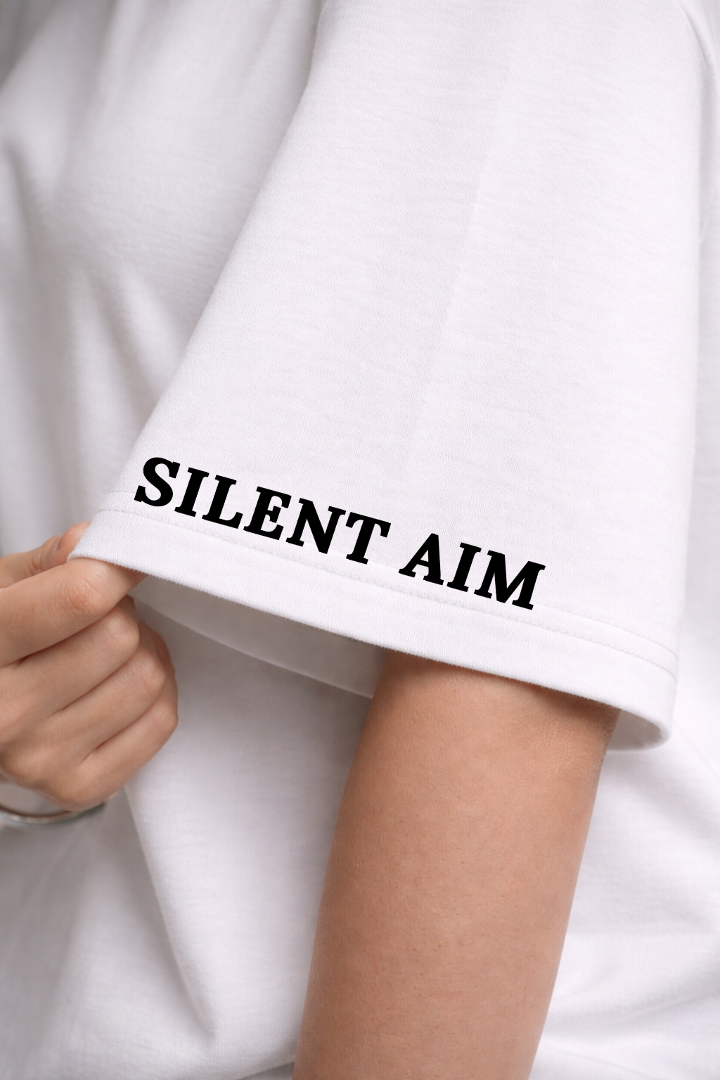 Silent Aim Oversized White Edition Tee | Womens Tshirt