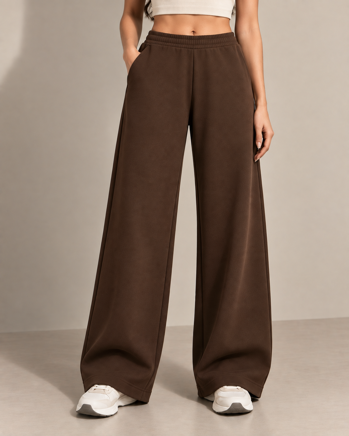 Earth Tone Womens Wide-Leg Trackpants