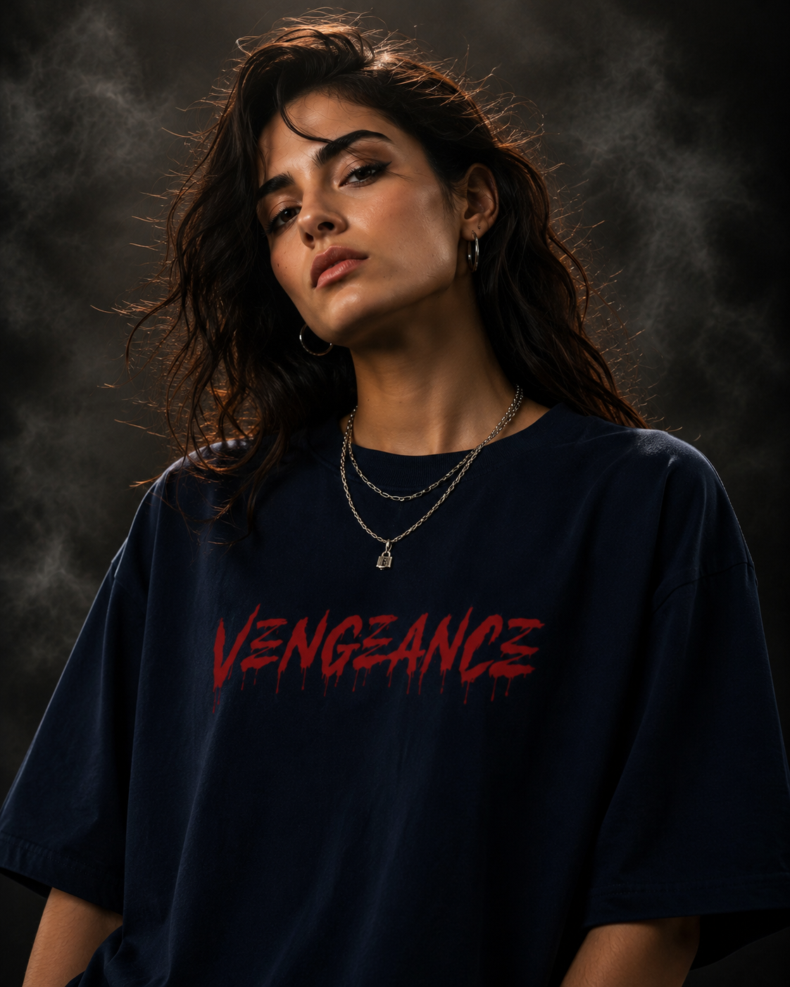 Vengeance Oversized Midnight Blue Edition Tee | Womens Tshirt