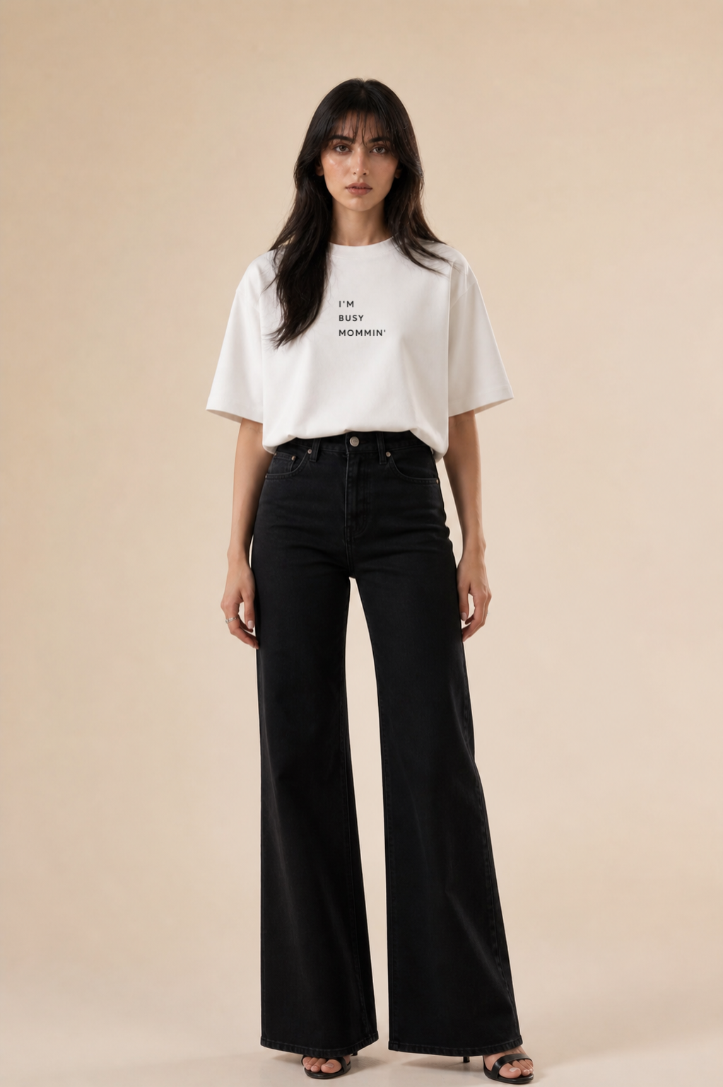 MOMMIN Oversized White Mom's Edition Tee
