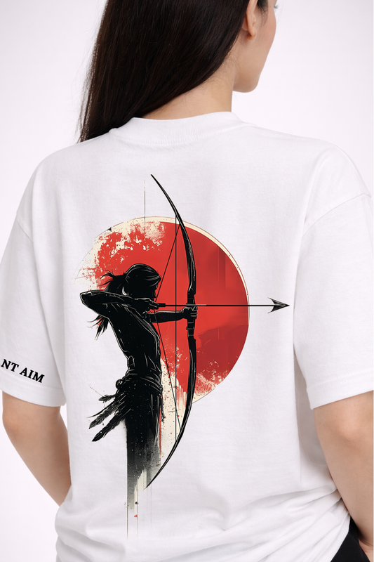 Silent Aim Oversized White Edition Tee | Womens Tshirt
