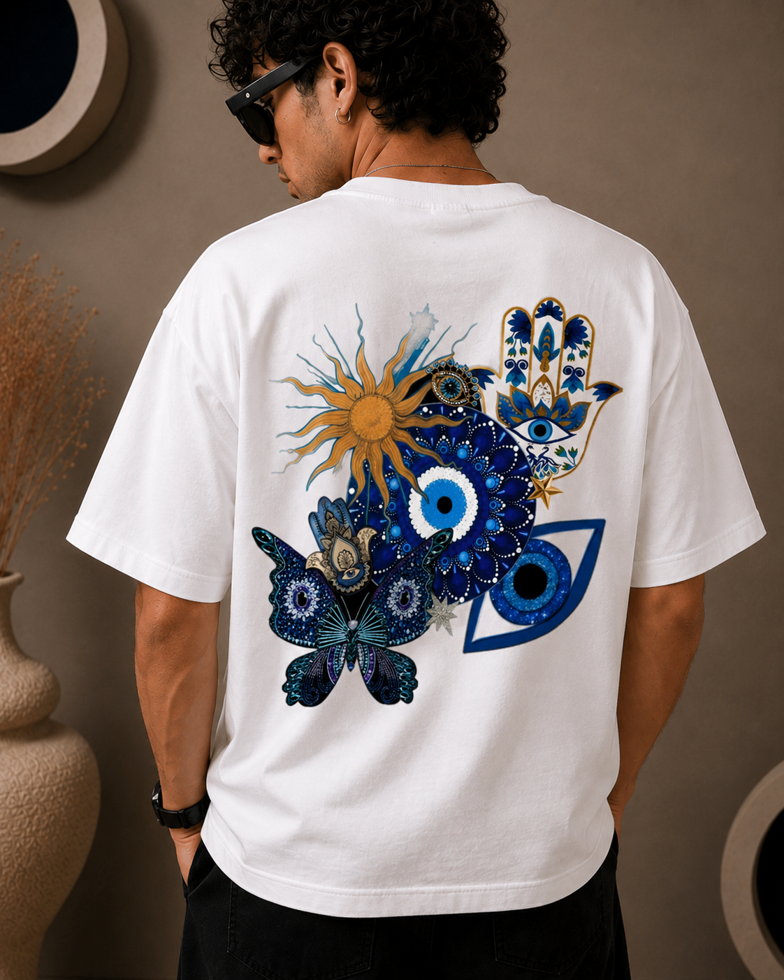Nazar is Real Oversized White Edition Tee | Mens Tshirt