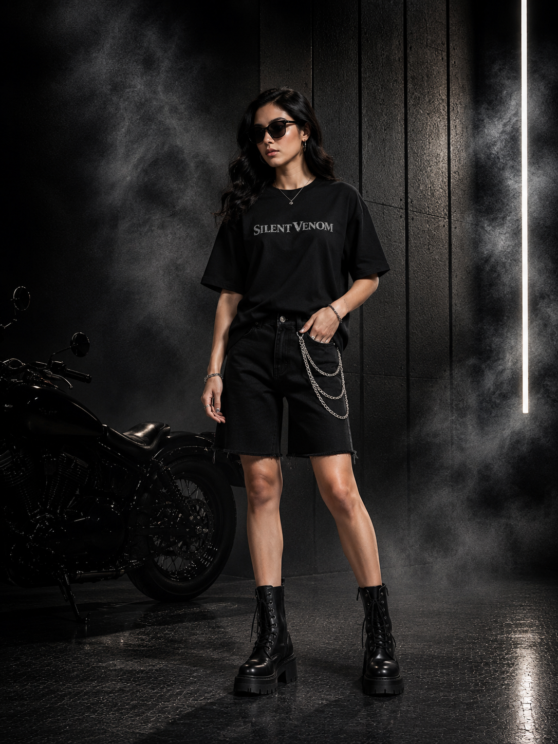 Silent Venom Oversized Black Edition Tee | Womens Tshirt