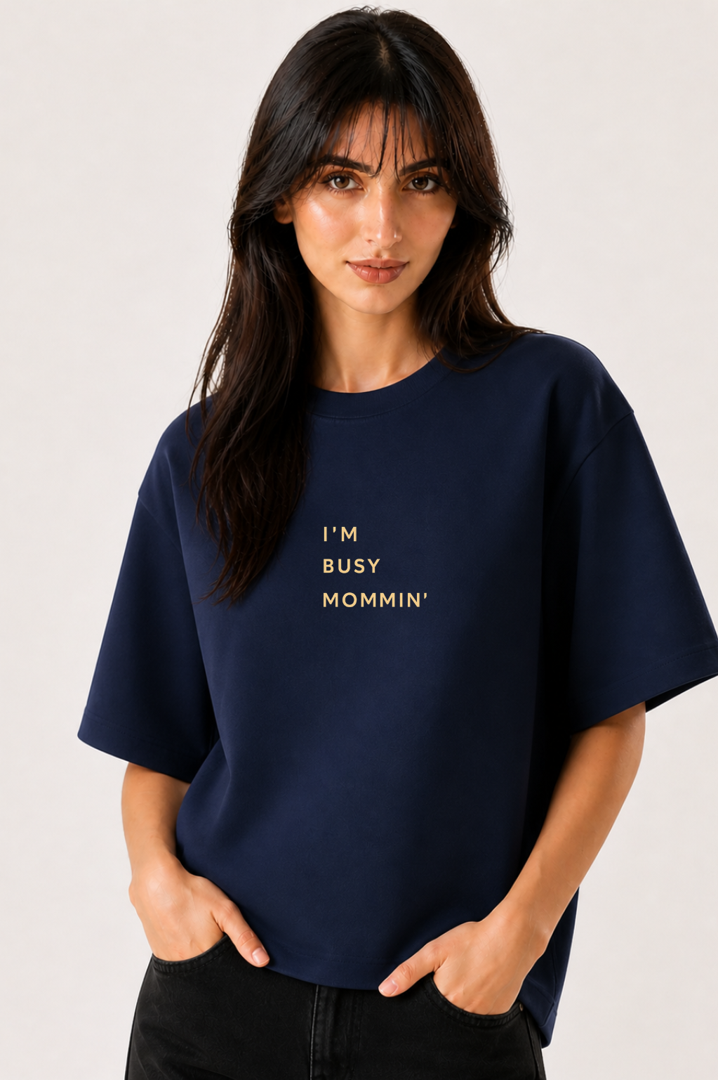MOMMIN Oversized Midnight Blue Mom's Edition Tee