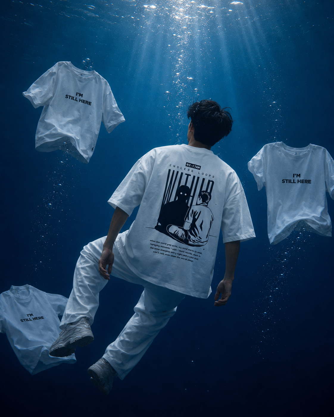 Still Here - Oversized White Edition Tee | Mens Tshirt