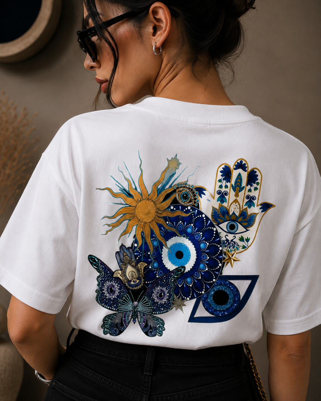 Nazar is Real Oversized White Edition Tee | Womens Tshirt
